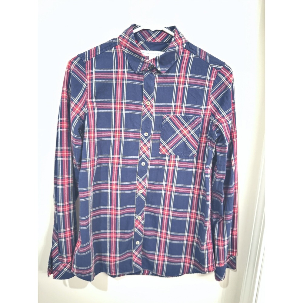 southern tide womens xs‎ cotton blue red plaid button up